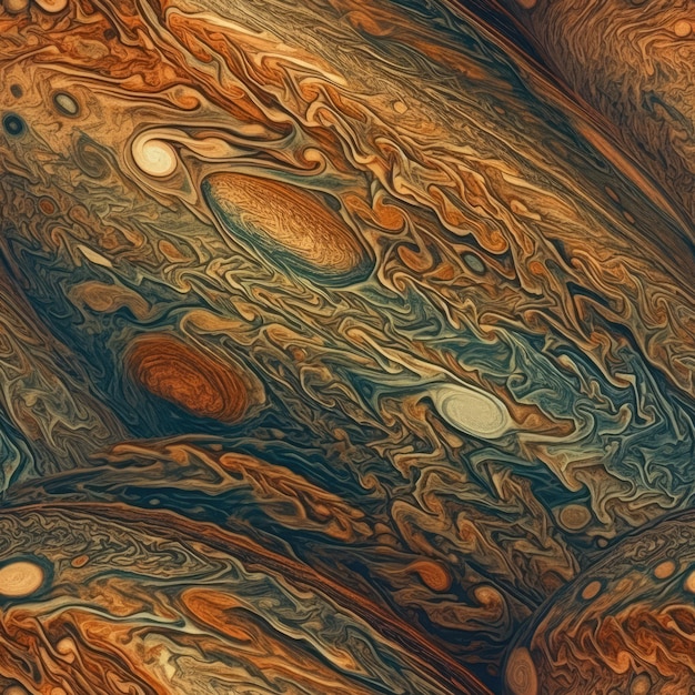 Jupiter Surface Naadloze Textuur Planeet Gas Gigantische Atmosferische Stormen Wervelende Abstracte Ruimte