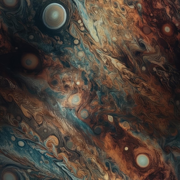 Jupiter Surface Seamless Texture Planet Gas Giant Atmospheric Storms Swirling Abstract Space