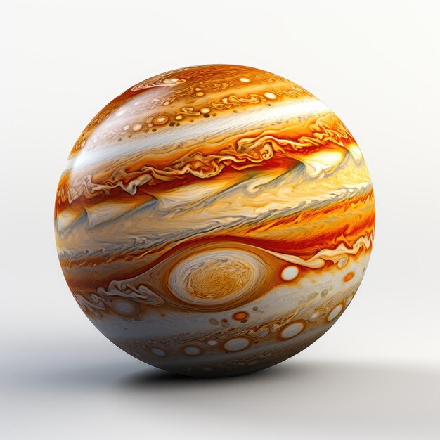 jupiter on a white background photorealistic 8k