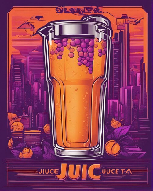 Foto jus d'orange details verloren in bubble tea achtergrond t-shirt ontwerp streetwear ontwerp professionele vec