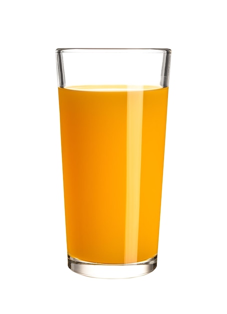 Jus d'orange glas geïsoleerd op een witte achtergrond.