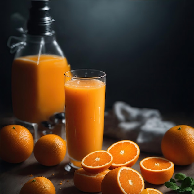 jus d'orange met filmische achtergrond