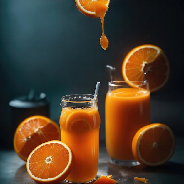 jus d'orange met filmische achtergrond