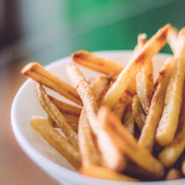 Just cooked french fries served