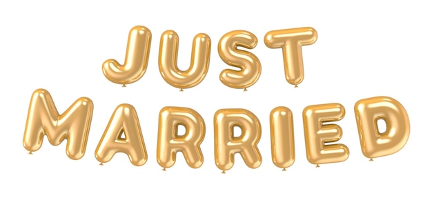 JUST MARRIED фраза из фольгированного шарика