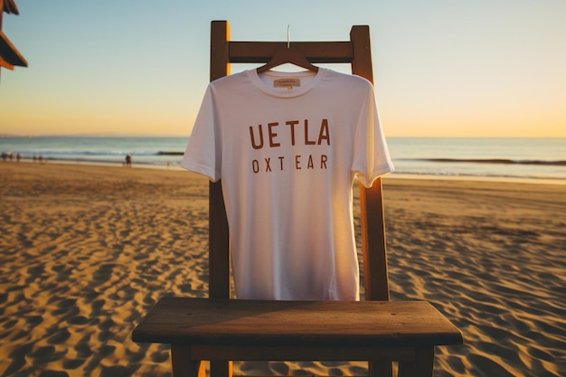 사진 캘리포니아 해변 타이포그래피 티셔츠를 입고 편안하게 지내세요.