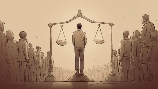 Justice concept Thoughtprovoking illustrations