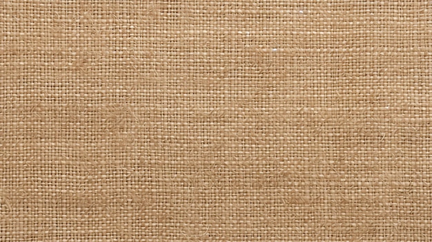 Photo jute hessian sackcloth canvas woven texture pattern background in light beige cream brown color blank empty