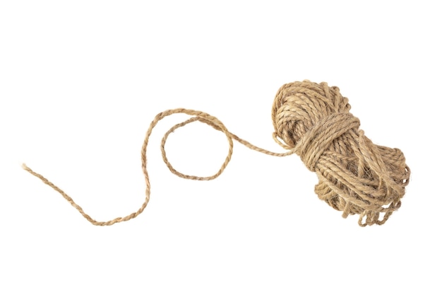 jute rope knotted isolate on a white background