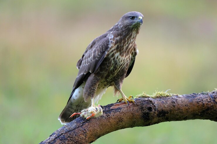 Photo a juvenile common buzzard