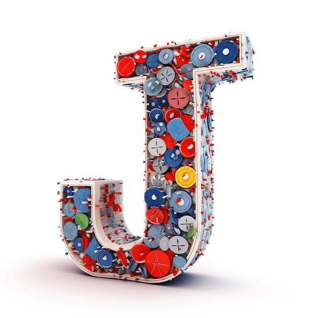 Photo juxtaposed elements captivating letter j with artistic flair