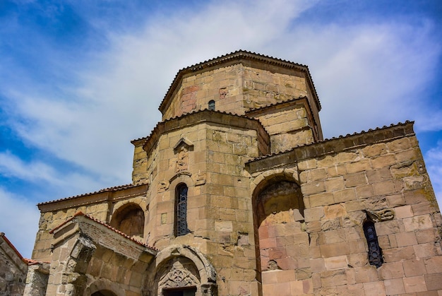 Jvari Monastery is a Georgian Orthodox monastery located near Mtskheta on April 29 2019 Georgia