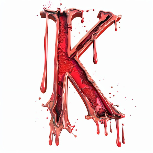 K alphabet horror scary in red