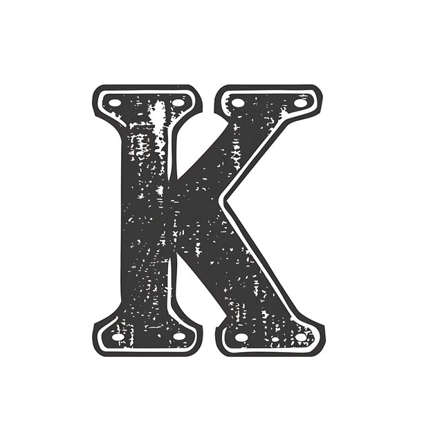 Foto k met vintage logo ontwerp stijl met k gevormd in een creatief idee concept eenvoudig minimaal