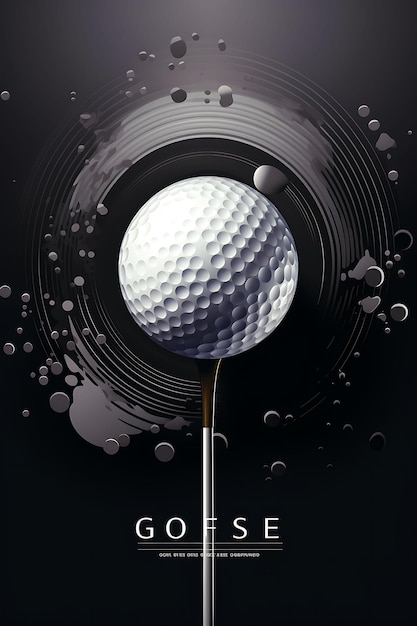 Photo k1 golf focus and precision sophisticated and refined color sch flat 2d sport art poster