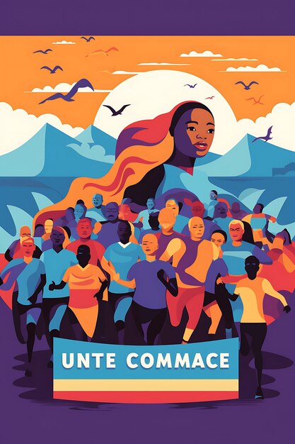 Photo k1 race for a cause unity and empathy vibrant and inclusive col flat 2d sport art poster