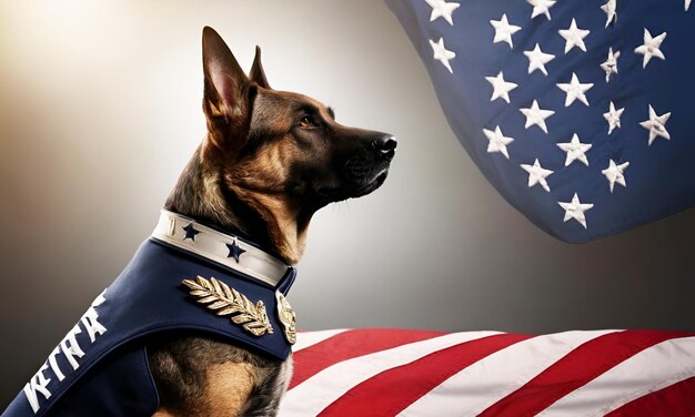 K9 Veterans Day Amerikaanse nationale vlag