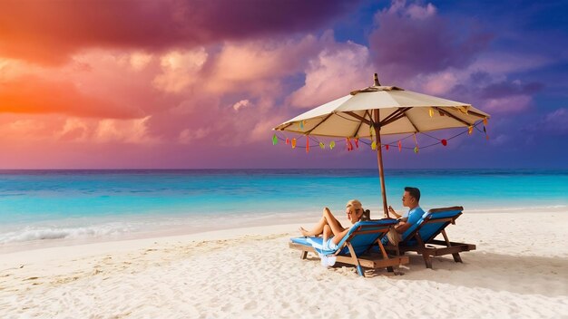 Photo ka ron beach at phuket thailand white sand beach with beach umbrella