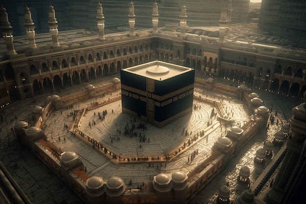 Makkah Hajj 이슬람교도 사우디 아라비아 생성 AI의 Kaaba