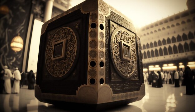 kaaba with hajj pilgrims