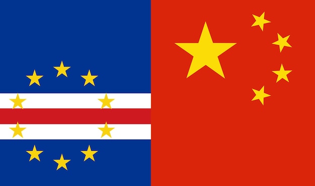 Kaapverdië en landen met de Chinese vlag