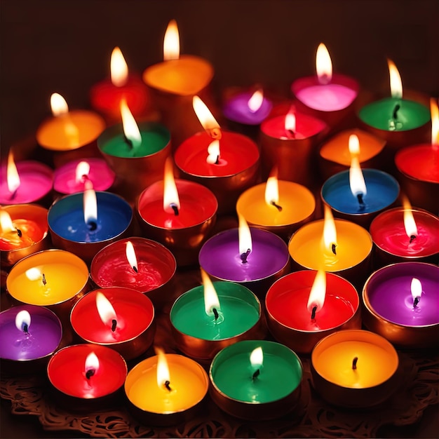 kaarsen met vlameffect brandende kaarsen op een zwarte achtergrond