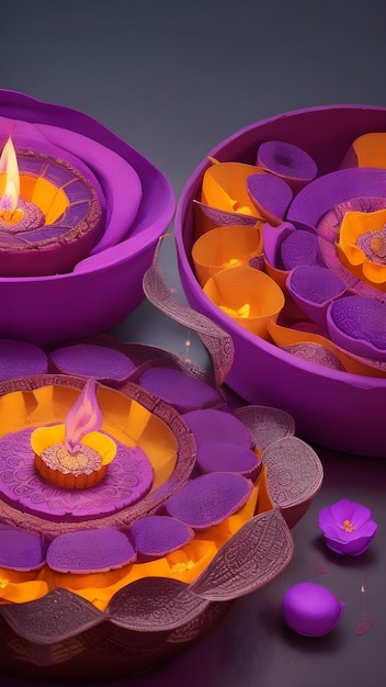 Kaarslicht voor het Diwali-festival.