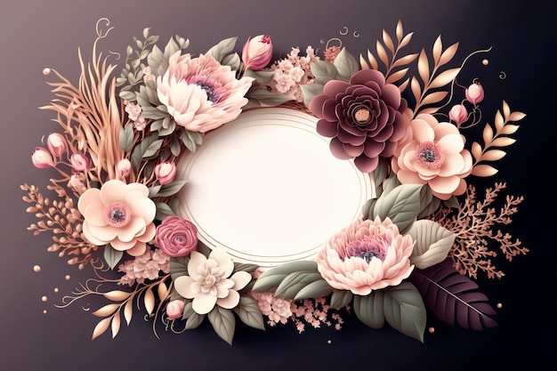 Kaart met bloem rozenblaadjes Het concept van het huwelijksornament