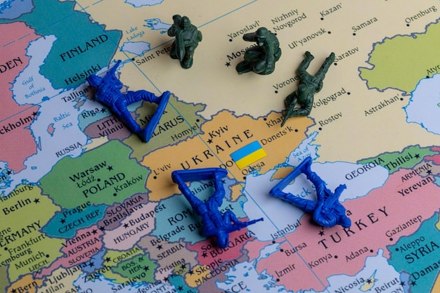 Kaart met het militaire conflict tussen Oekraïne en Rusland Oekraïne is verslagen