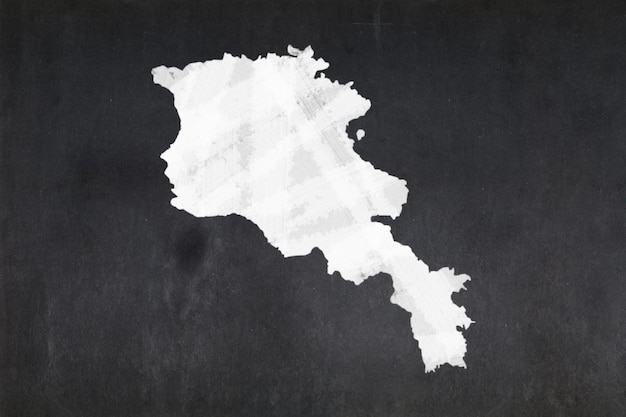 Kaart van Armenië getekend op een schoolbord