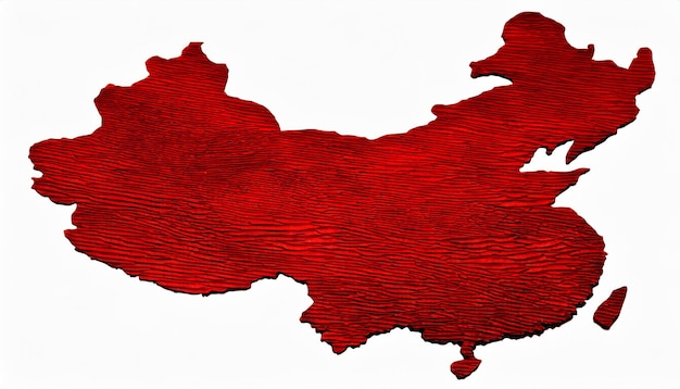 Kaart van China geïsoleerd op witte achtergrond