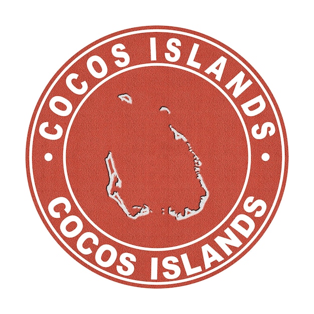 Kaart van de Cocos-eilanden Tennis Court Clipping Path