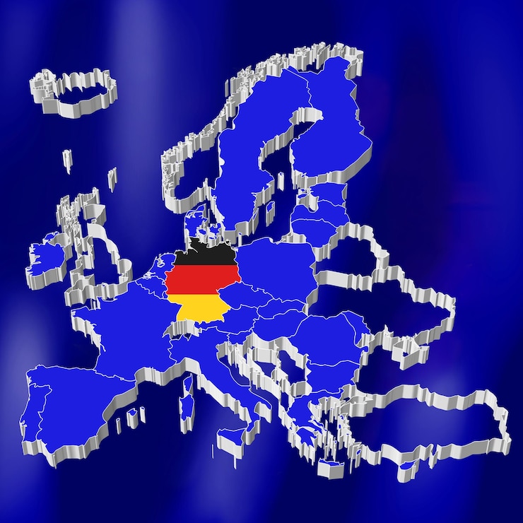 Foto kaart van de europese unie duitsland