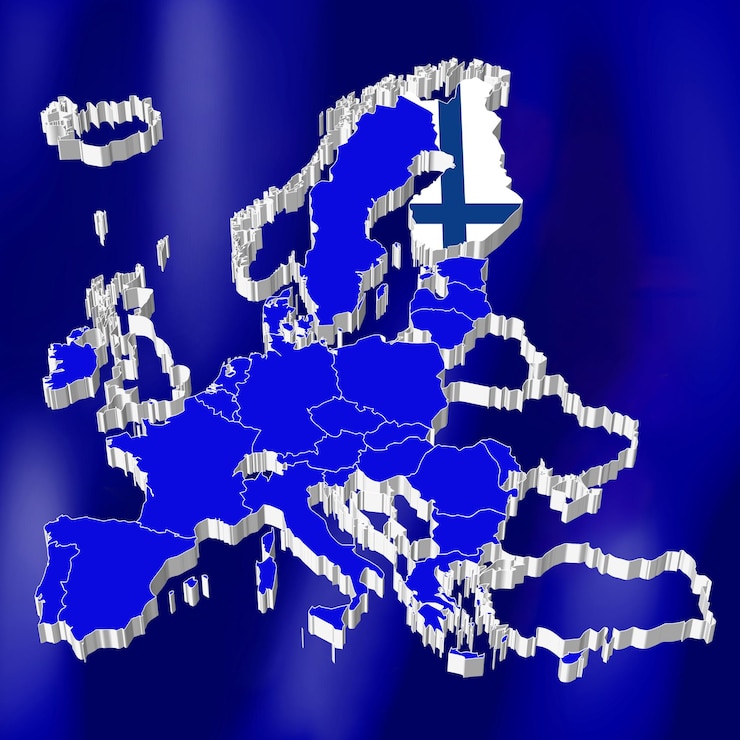 Foto kaart van de europese unie finland