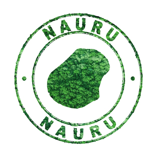 Kaart van Nauru Postzegel Duurzame ontwikkeling CO2-emissieconcept