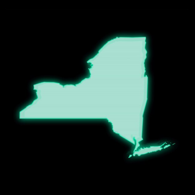 Kaart van New York oude groene computer
