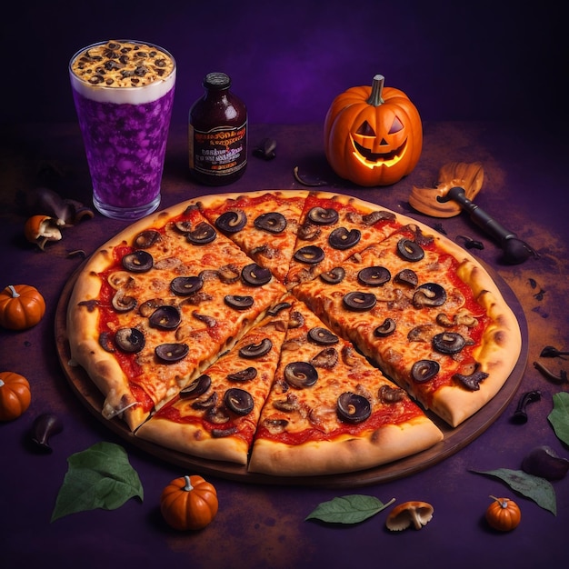 Kaasachtige pizza voor Halloween