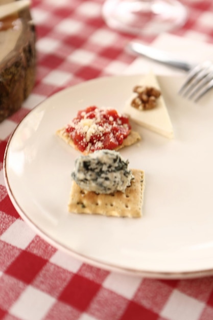 Kaasplankje, gourmet wijn en kaas charcuterie dienblad