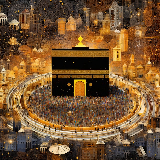 Photo kabah's kaleidoscope a diverse gathering of believers in unity