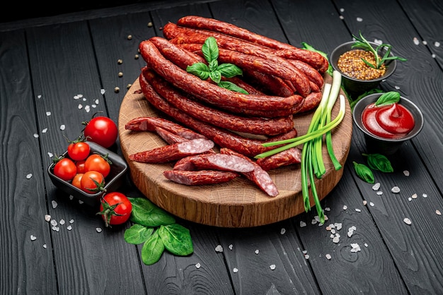 Kabanosy polish sausages made of pork