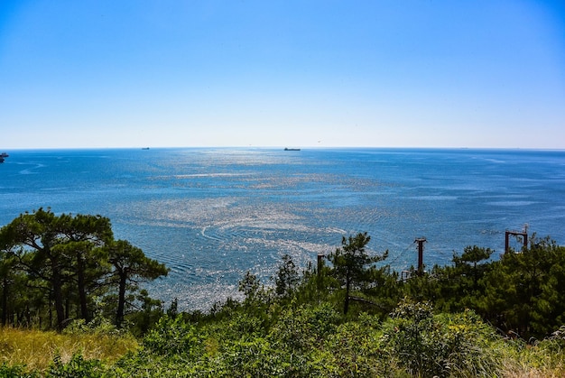 Kabardinka Krasnodar Krai Rusland Augustus 2019 Vrachtschepen in de Zwarte Zee Rusland