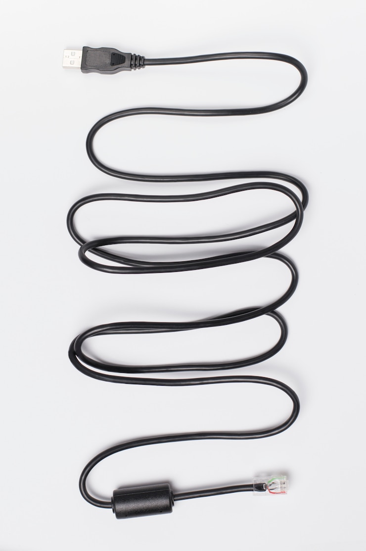 Foto kabel adapter netwerkkabel naar usb