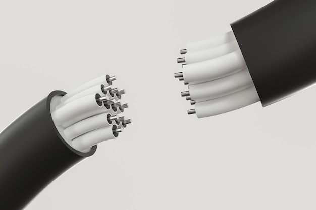 Kabel met verlengd kern elektronisch verbindingsproduct 3D-rendering