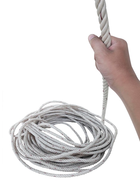 Kabel op witte achtergrond wordt geïsoleerd die