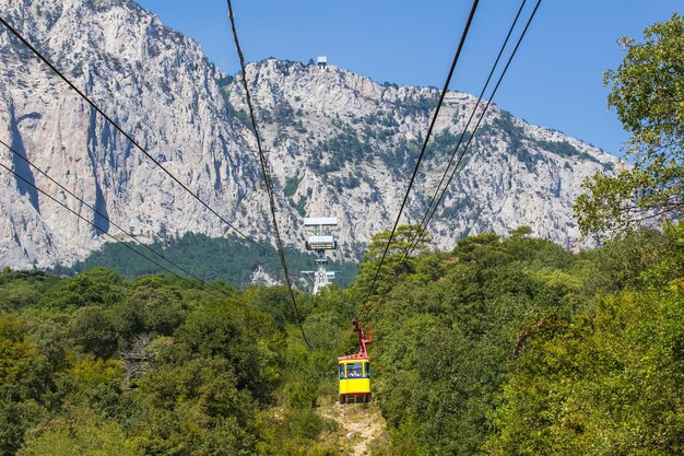 Kabelbaan in Jalta die leidt naar de berg AiPetri