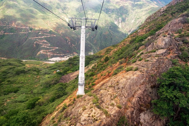 Foto kabelbaan over de bergen