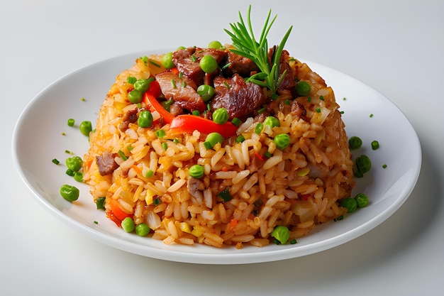 kabuli rice isolated on white background