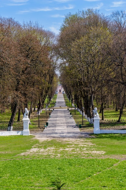 Kachanovsky park in the spring View from the balcony of the palace High quality photo