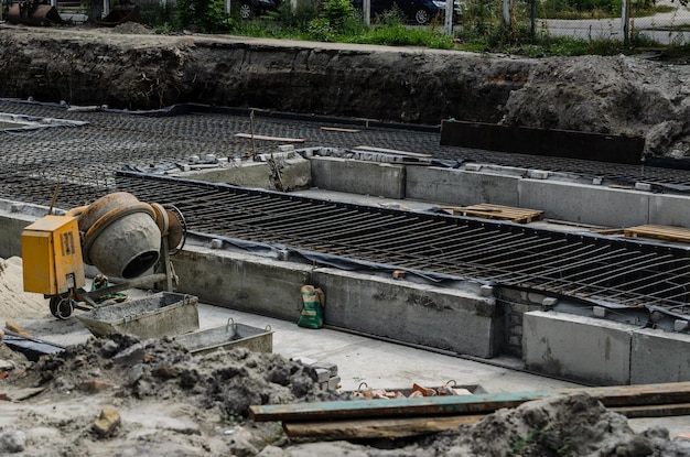 Kader voor de fundering van het gebouw