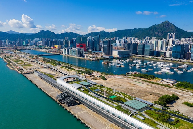 Kai Tak, Hong Kong 06 September 2019: Cruise terminal building in Hong Kong